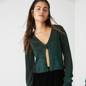 Nwt Free People Emmaline matallic cardigan
